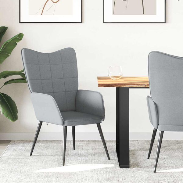 vidaXL Chaise de relaxation Gris clair Tissu