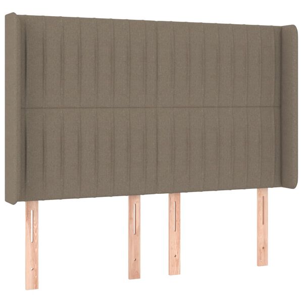 vidaXL T&ecirc;te de lit &agrave; LED Taupe 147x16x118/128 cm Tissu