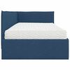 vidaXL Cadre de lit d'angle avec matelas 2 pcs Bleu Velours