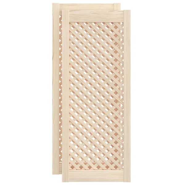 vidaXL Portes d'armoires en treillis 2 pcs 39,5x99 cm pin massif