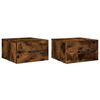 vidaXL Tables de chevet murales 2 pcs ch&ecirc;ne fum&eacute; 35x35x20 cm