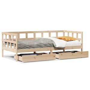 vidaXL Lit de jour avec tiroirs sans matelas 90x200 cm bois massif