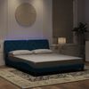 vidaXL Cadre de lit avec LED sans matelas bleu 160x200 cm velours