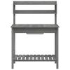 vidaXL Table de rempotage avec &eacute;vier gris bois massif de de sapin
