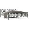 vidaXL Cadre de lit m&eacute;tal sans matelas avec pied de lit noir 193x203cm