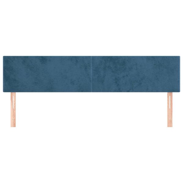 vidaXL T&ecirc;tes de lit 2 pcs Bleu fonc&eacute; 100x5x78/88 cm Velours