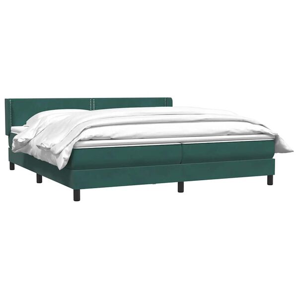 vidaXL Sommier &agrave; lattes de lit et matelas vert fonc&eacute; 200x210cm velours