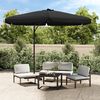 vidaXL Parasol de jardin avec m&acirc;t en acier 300 cm Noir
