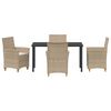 vidaXL Ensemble de salle &agrave; manger pour jardin 5 pcs Beige polyrotin