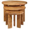 vidaXL Tables basses gigognes 3 pcs Marron Bois de mangue massif