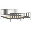 vidaXL Cadre de lit sans matelas gris 200x200 cm bois massif de pin