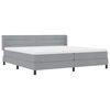 vidaXL Lit &agrave; ressorts avec matelas Gris clair 200 x 200 cm Polyester