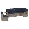 vidaXL Salon de jardin 6 pcs avec coussins gris r&eacute;sine tress&eacute;e