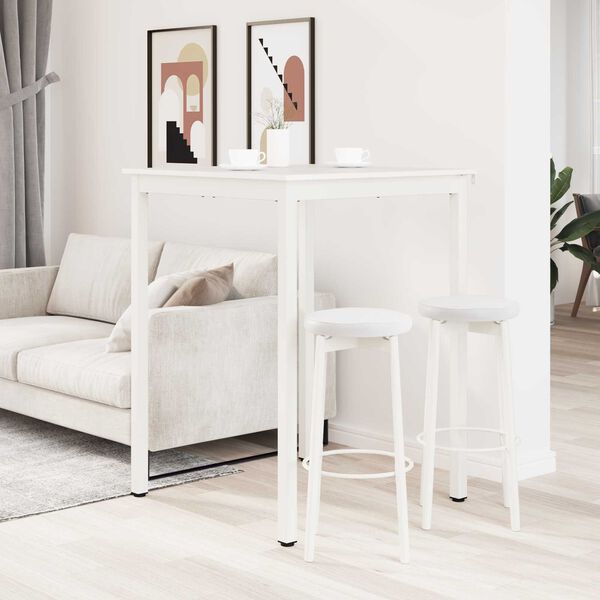 vidaXL Table de bar Blanc 110 x 55 x 105 cm Bois de pin massif
