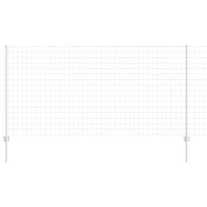 vidaXL Cl&ocirc;ture Euro avec poteau 25 x 1,2 m Acier galvanis&eacute; Argent&eacute;