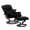 vidaXL Fauteuil inclinable et repose-pied Noir Similicuir bois courb&eacute;