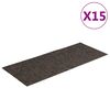 vidaXL Tapis d'escalier autocollants 15 pi&egrave;ces 60 x 25 cm Anthracite Rectangulaire