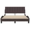 vidaXL Cadre de lit sans matelas Hanko marron fonc&eacute; 120x200 cm tissu