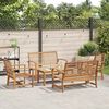 vidaXL Ensemble de canap&eacute; de jardin 5 pcs Naturel Bois de teck massif