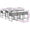 vidaXL Ensemble &agrave; manger de jardin coussins 7pcs Noir R&eacute;sine tress&eacute;e