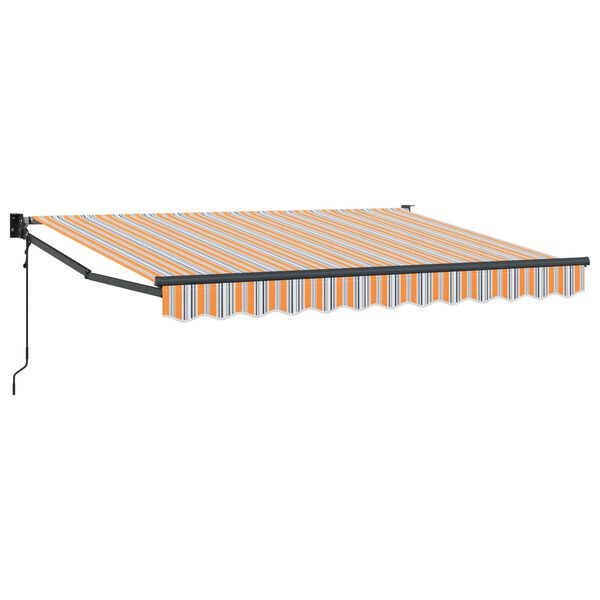 vidaXL Auvent r&eacute;tractable &eacute;lectrique Orange, Gris et Bleu 3,5 x 2 m