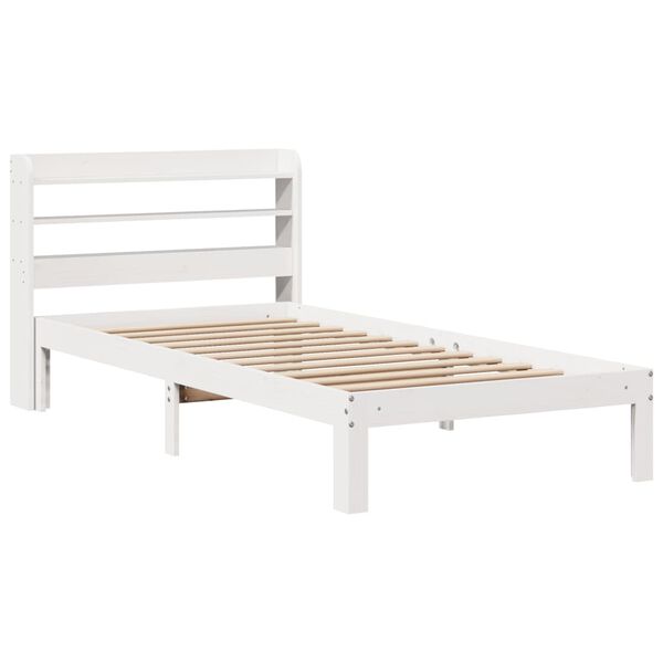 vidaXL Cadre de lit avec t&ecirc;te de lit sans matelas blanc 90x190 cm