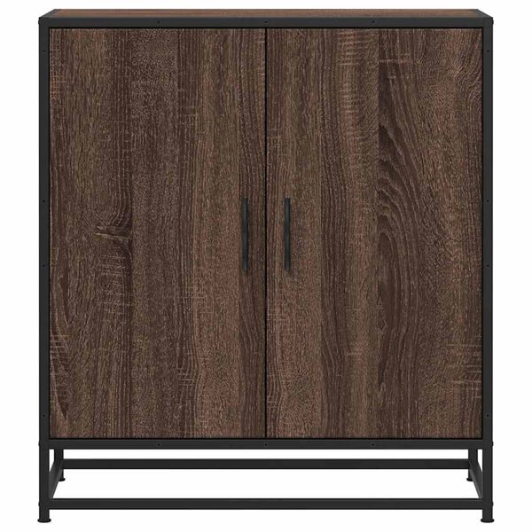 vidaXL Buffet ch&ecirc;ne marron 68x35x76 cm bois d'ing&eacute;nierie et m&eacute;tal