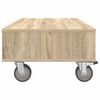 vidaXL Table d'appoint avec roues Ch&ecirc;ne Sonoma 90 x 50 x 30 cm
