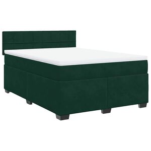 vidaXL Sommier &agrave; lattes de lit et matelas Vert fonc&eacute; 140x190cm Velours