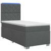 vidaXL Lit de box spring avec matelas et LED Gris fonc&eacute; 90 x 190 cm