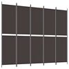 vidaXL Cloison de s&eacute;paration 6 panneaux Marron 300x220 cm Tissu