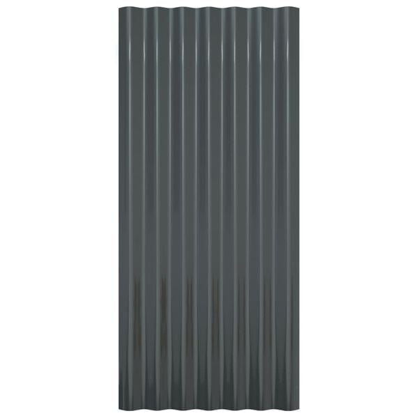 vidaXL Panneaux de toit 12 pcs Acier galvanisé Anthracite 80x36 cm