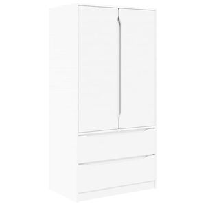 vidaXL Armoire avec tiroir Blanc 79,5 x 49 x 156 cm Bois d&rsquo;ing&eacute;nierie