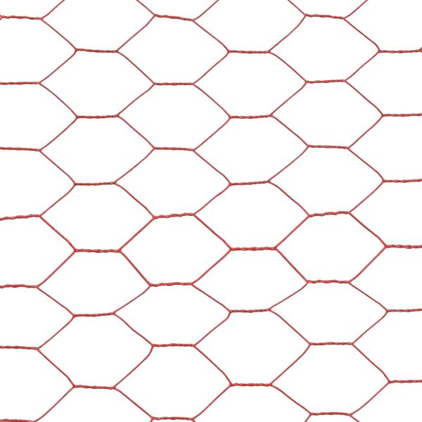 vidaXL Grillage Acier avec rev&ecirc;tement en PVC 25x0,5 m Rouge