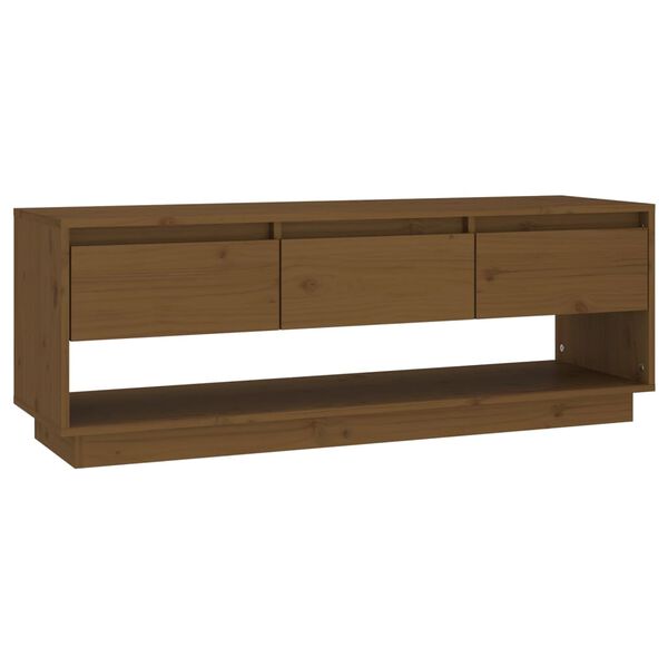 vidaXL Meuble TV Marron miel 110,5x34x40 cm Bois de pin massif