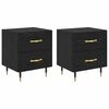 vidaXL Cabinet de chevet 2 pc Ch&ecirc;ne noir 40 x 35 x 47,5 cm