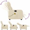 vidaXL Fauteuil inclinable de massage électrique crème tissu