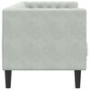 vidaXL Canapé Chesterfield avec traversins 3 places gris clair velours