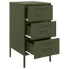 vidaXL Tables de chevet 2 pcs vert olive 36x39x68 cm acier