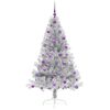 vidaXL Sapin de No&euml;l artificiel pr&eacute;-&eacute;clair&eacute; Argent 180 cm PET
