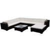 vidaXL Salon de jardin 8 pcs avec coussins r&eacute;sine tress&eacute;e marron