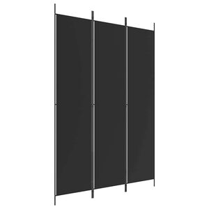 vidaXL Cloison de s&eacute;paration 3 panneaux Noir 150x220 cm Tissu