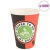 vidaXL Tasses &agrave; caf&eacute; en papier 1000 pcs 12oz 300ml rouge et noir