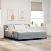 vidaXL Lit &agrave; ressorts avec matelas Gris clair 200 x 180 cm Polyester