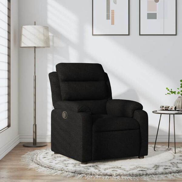 vidaXL Fauteuil inclinable en tissu noir