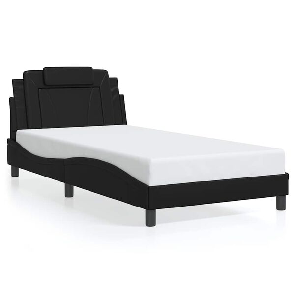 vidaXL Cadre de lit Viana sans matelas noir 100x200 cm similicuir
