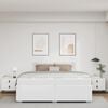 vidaXL Cadre de lit avec matelas Blanc 200 x 200 cm tissu