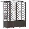 vidaXL Lit &Eacute;lev&eacute; avec Treillis et Toit Marron 163 x 40 x 141 cm PP
