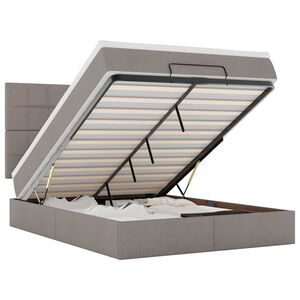 VidaXL Cadre de lit ottoman avec matelas taupe 140x190 cm tissu