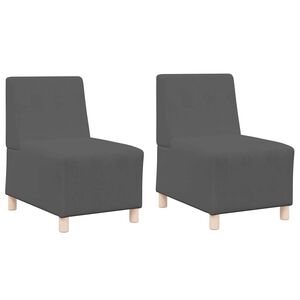 vidaXL Unit&eacute; de Sofa Modulaire Sans Accoudoirs 2 pcs Gris fonc&eacute;